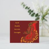China Dragon red and gold design Briefkaart (Staand voorkant)