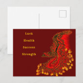 China Dragon red and gold design Briefkaart (Voorkant / Achterkant)
