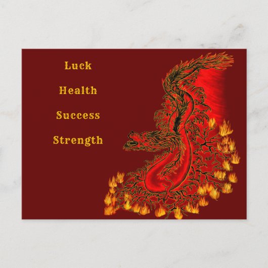 China Dragon red and gold design Briefkaart (Voorkant)