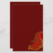 China Dragon red and gold design Briefpapier (Voorkant / Achterkant)