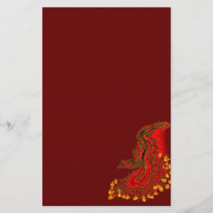 China Dragon red and gold design Briefpapier