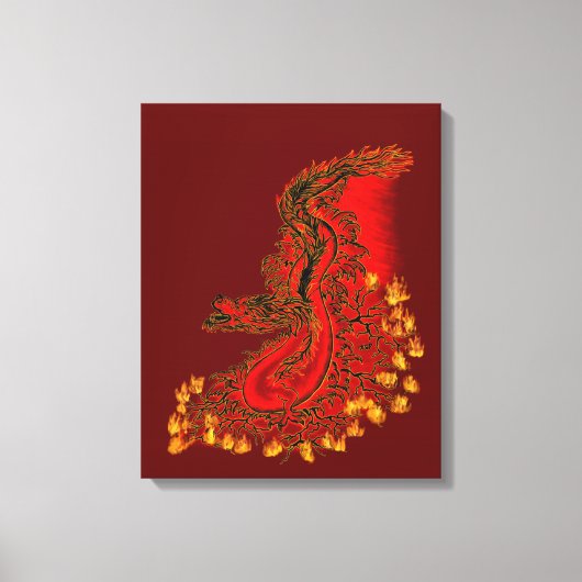 China Dragon red and gold design Canvas Afdruk (Voorkant)