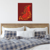 China Dragon red and gold design Canvas Afdruk (Insitu (Slaapkamer))