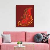 China Dragon red and gold design Canvas Afdruk (Insitu (Woonkamer))