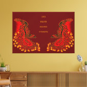 China Dragon red and gold design Canvas Afdruk (Insitu (Woonkamer))