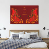 China Dragon red and gold design Canvas Afdruk (Insitu (Slaapkamer))