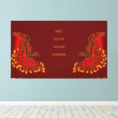 China Dragon red and gold design Canvas Afdruk (Insitu (Houten vloer))