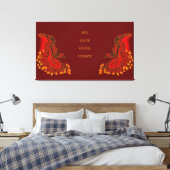 China Dragon red and gold design Canvas Afdruk (Insitu (Slaapkamer))