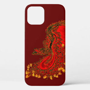 China Dragon red and gold design iPhone 12 Pro Hoesje
