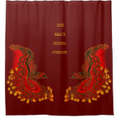 China Dragon red and gold design Douchegordijn (Voorkant)