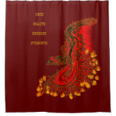 China Dragon red and gold design Douchegordijn (Voorkant)