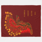 China Dragon red and gold design Fleece Deken (Voorkant (Horizontaal))
