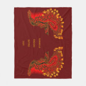 China Dragon red and gold design Fleece Deken (Voorkant)