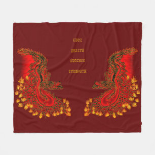 China Dragon red and gold design Fleece Deken
