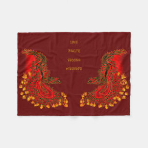 China Dragon red and gold design Fleece Deken