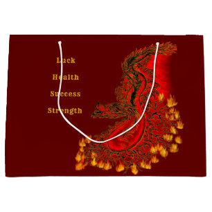 China Dragon red and gold design Groot Cadeauzakje