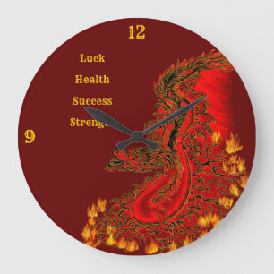 China Dragon red and gold design Grote Klok