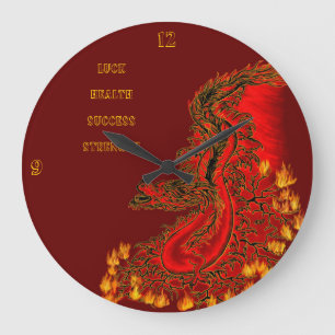 China Dragon red and gold design Grote Klok