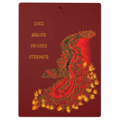China Dragon red and gold design Klembord (Achterkant)