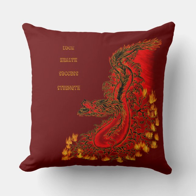 China Dragon red and gold design Kussen (Voorkant)