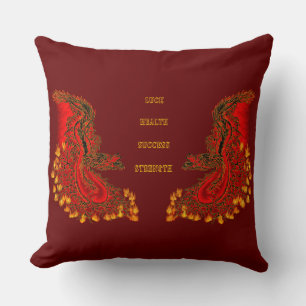 China Dragon red and gold design Kussen
