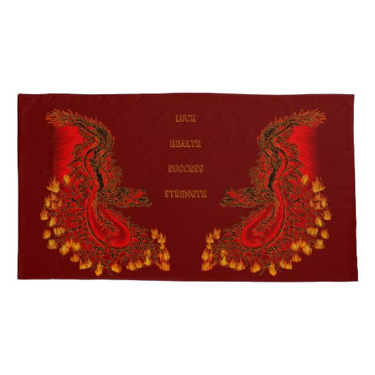 China Dragon red and gold design Kussensloop (Achterkant)