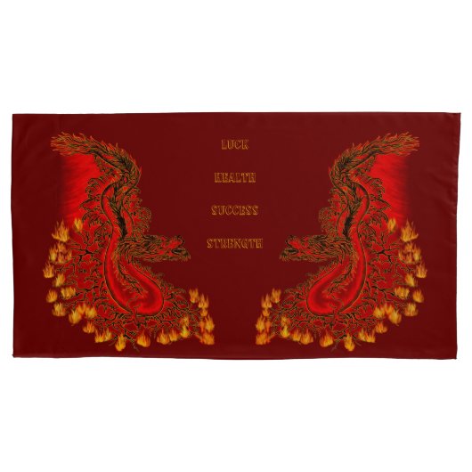 China Dragon red and gold design Kussensloop (Voorkant)