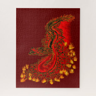 China Dragon red and gold design Legpuzzel