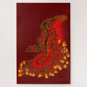 China Dragon red and gold design Legpuzzel