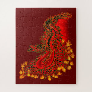China Dragon red and gold design Legpuzzel