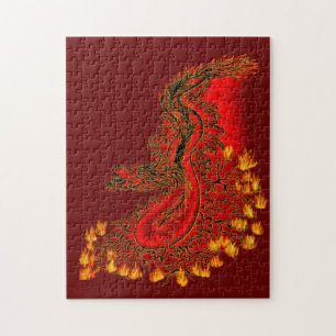 China Dragon red and gold design Legpuzzel