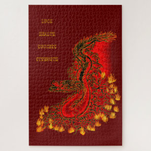 China Dragon red and gold design Legpuzzel