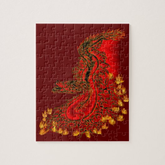 China Dragon red and gold design Legpuzzel (Verticaal)