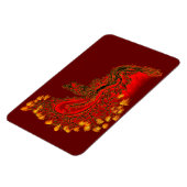 China Dragon red and gold design Magneet (Linkerzijde)