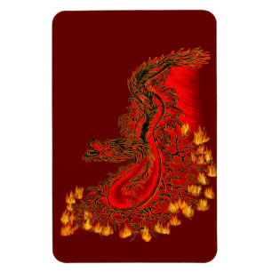 China Dragon red and gold design Magneet