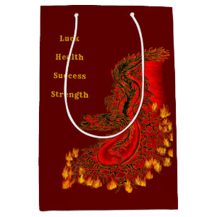 China Dragon red and gold design Medium Cadeauzakje