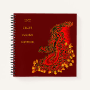 China Dragon red and gold design Notitieboek