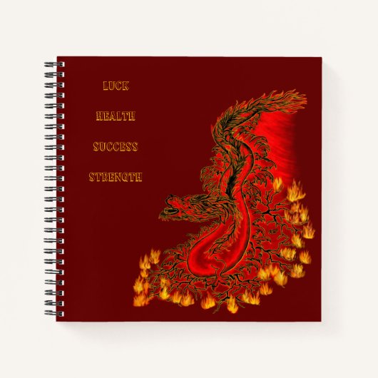 China Dragon red and gold design Notitieboek (Voorkant)