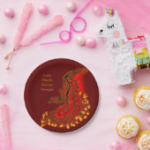 China Dragon red and gold design Papieren Bordje (Feest)