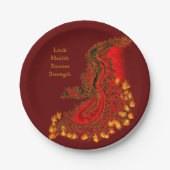 China Dragon red and gold design Papieren Bordje (Voorkant)