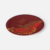 China Dragon red and gold design Papieren Bordje (Gekanteld)