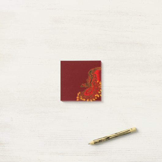 China Dragon red and gold design Post-it® Notes (Op bureau)