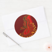 China Dragon red and gold design Ronde Sticker (Envelop)