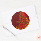 China Dragon red and gold design Ronde Sticker (Envelop)