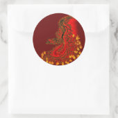 China Dragon red and gold design Ronde Sticker (Tas)