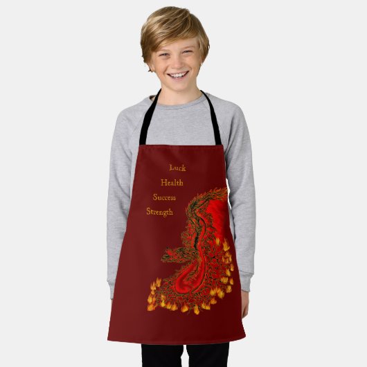 China Dragon red and gold design Schort (Gedragen)