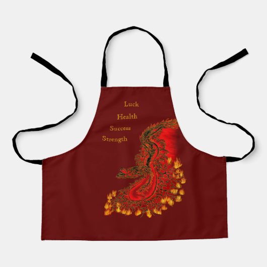 China Dragon red and gold design Schort (Voorkant)