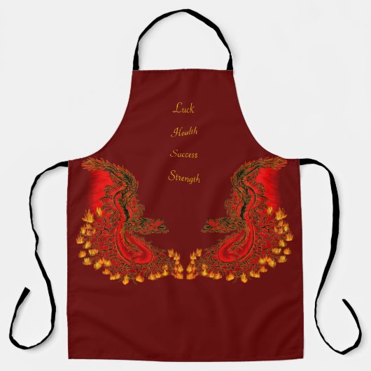 China Dragon red and gold design Schort (Voorkant)