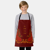 China Dragon red and gold design Schort (Gedragen)