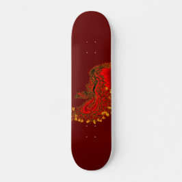 China Dragon red and gold design Skateboard